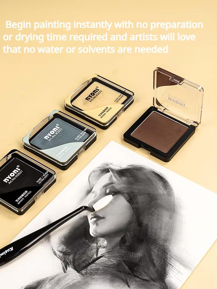 NYONI Professional Ultra Soft Artist Pastel Graphite And Charcoal Drawing Color Sketching Powders Blendable Finest Pigment