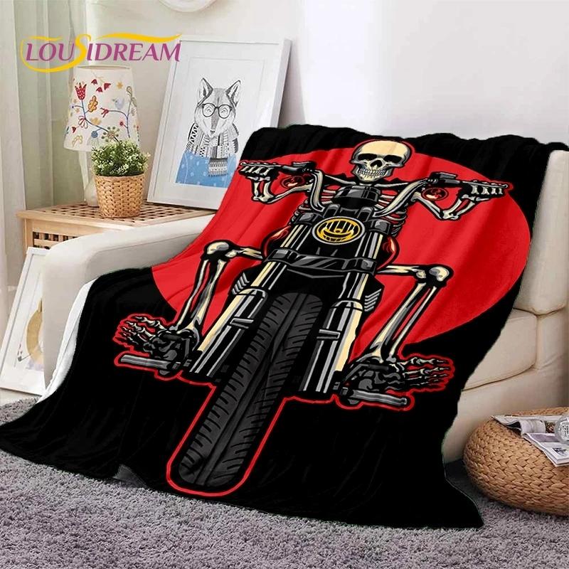 Motocross Modern Retro Motorcycle Soft Flannel Blanket for Bed Bedroom Sofa Picnic,Throw Blanket for Cover Outdoors Leisure Gift