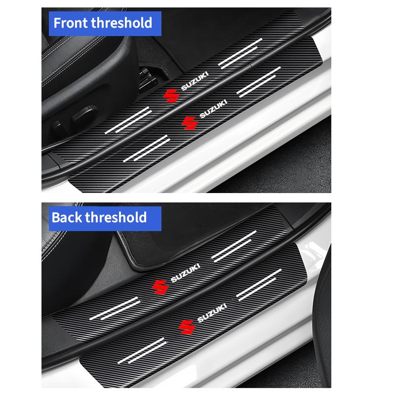 4pcs Carbon Fiber Car Sticker Auto Door Threshold Waterproof for Suzuki Swift Jimny Grand Vitara SX4 Samurai Spacia Liana Car