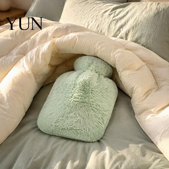 Explosion Proof Water Bag Hot Bottle with Plush Cover, 500/1000/2000ML Leak-proof Bag, Reusable Pouch Cold Compress for Shoulder, Back, Hand,