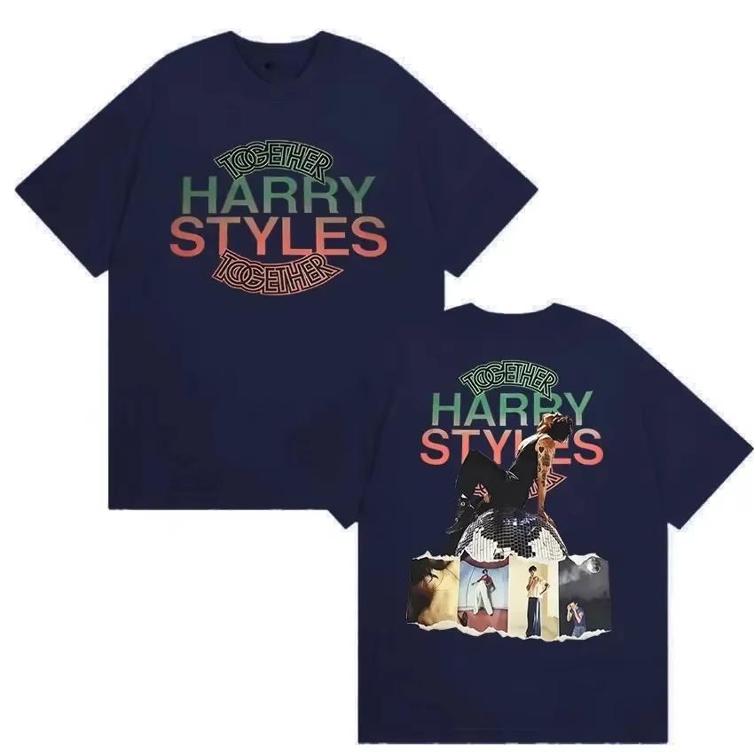 Hip Hop Lockere Passform Harry Styles Together 2026 Album Druck Unisex Vintage Mode Kurzarm Damen und Herren T-Shirt