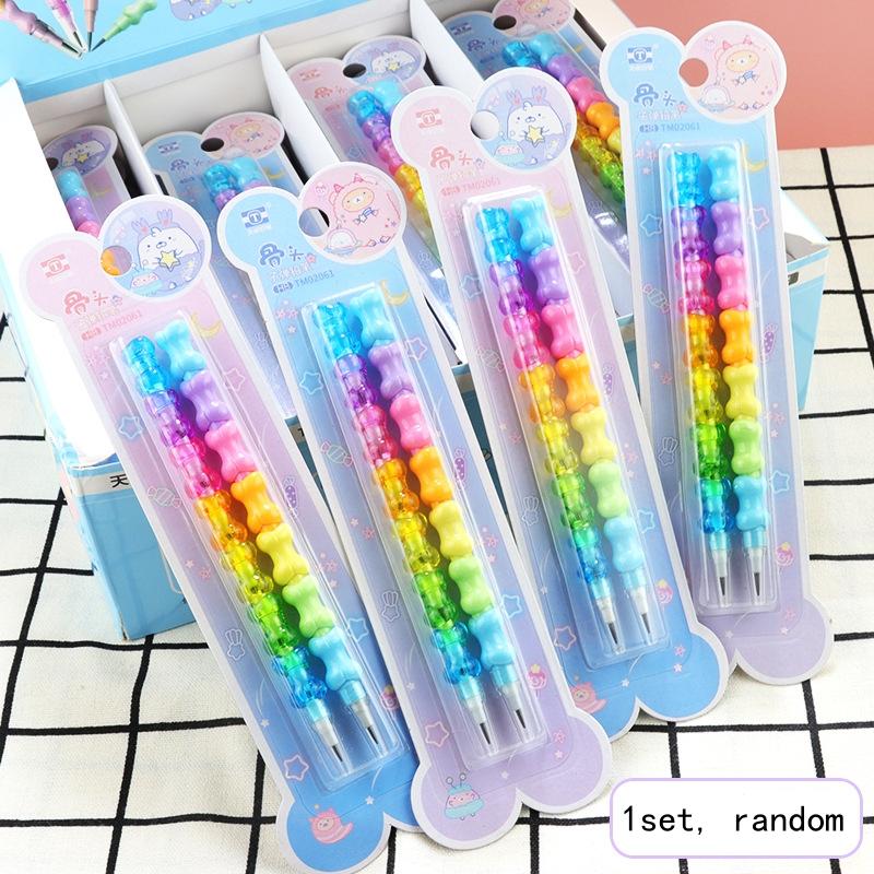 2/3Pcs Cute Cartoon Building Blocks Pencils No Need To Sharpen Stacking Pencils For Children Student Writing Drawing Stationery