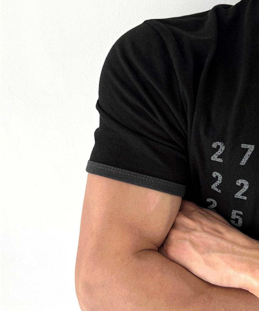 Siaosiko Crop Muscle Fit Ringer Archive Short Sleeve T-Shirt Black