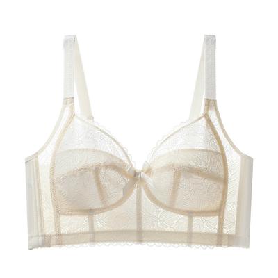 Damen Beiger Spitzen-Bügel-BH Vollschalen-Stütze Dessous für Große Oberweite