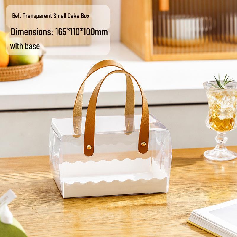Swiss Roll & Mousse Dessert Packaging Box with Hand-Carry Feature for Whole and Half Rolls