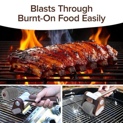 Electric Grill Brush Roller 350RPM Portable Spinning Roller Stainless Steel Drum Wireless BBQ