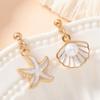 Trendy Imitation Pearl Earrings for Women Geometric Starfish Earrings Wedding Jewelry