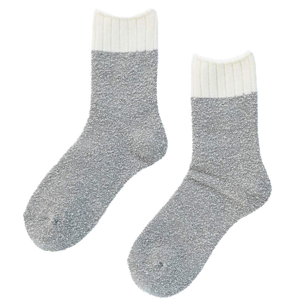 Носки Kinuya из мягкого шелка и шерсти, размер SO7750, зимние, женские, 22,5-24,5 см, милые, простые, серебристые.