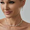 Salircon Boho Multilayer Black Crystal Twisted Chain Necklace Earrings Set Women Trendy Clavicle Chain Wedding Banquets Jewelry