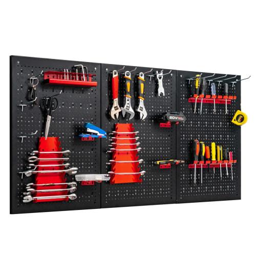 GOPLUS Punching Board (3-Pack) for Tool Storage, Small Item Storage, Wall-Mounted Pegboard, Garage