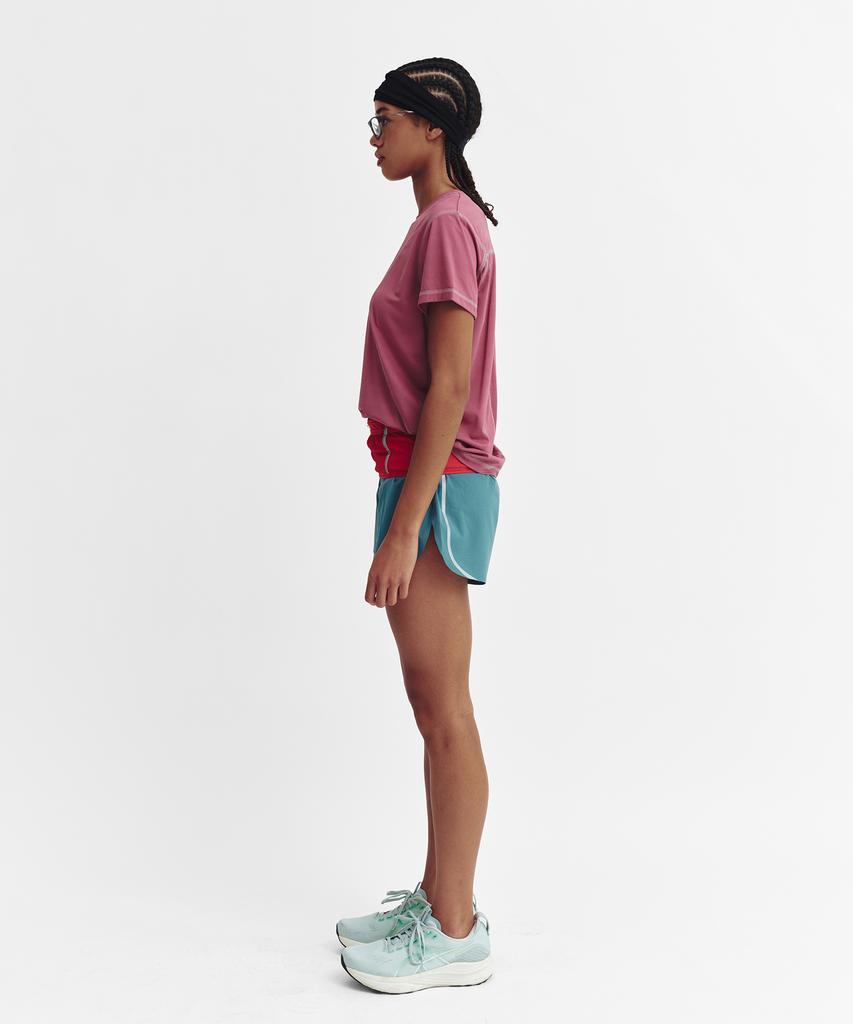 Minasu Sports Fit Contrast Stitch Short Sleeve T Shirt_Pink