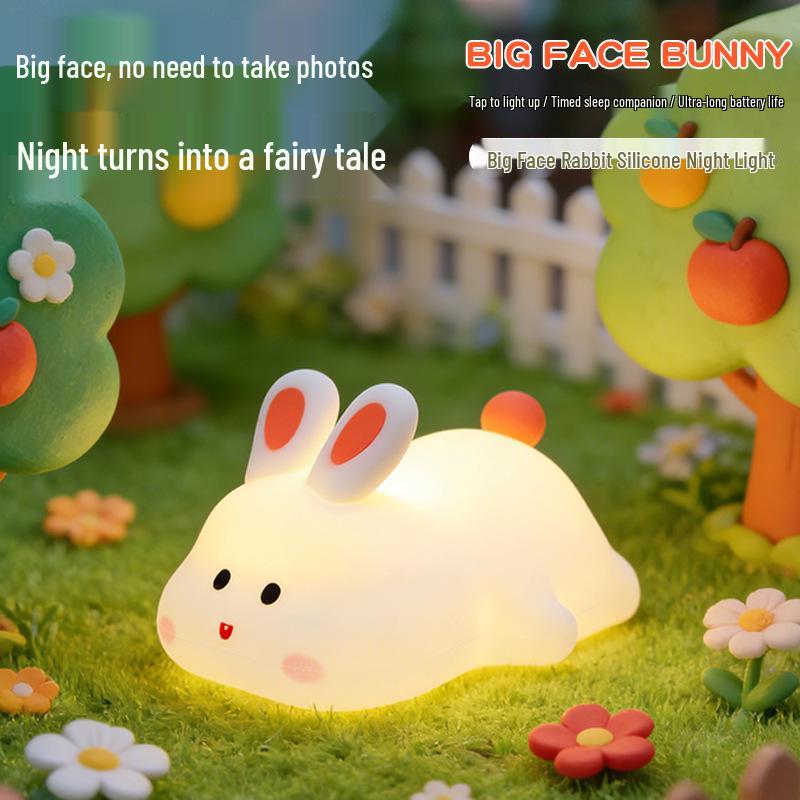 Snoring Cat Silicone Night Light for Kids - Soft Glow Bedside Lamp with Eye Protection