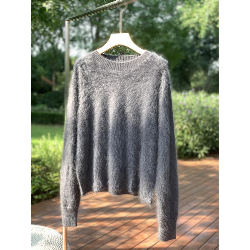 Women's Thick Mink-Like Plush Sweater - Cozy Autumn/Winter Knitted Pullover