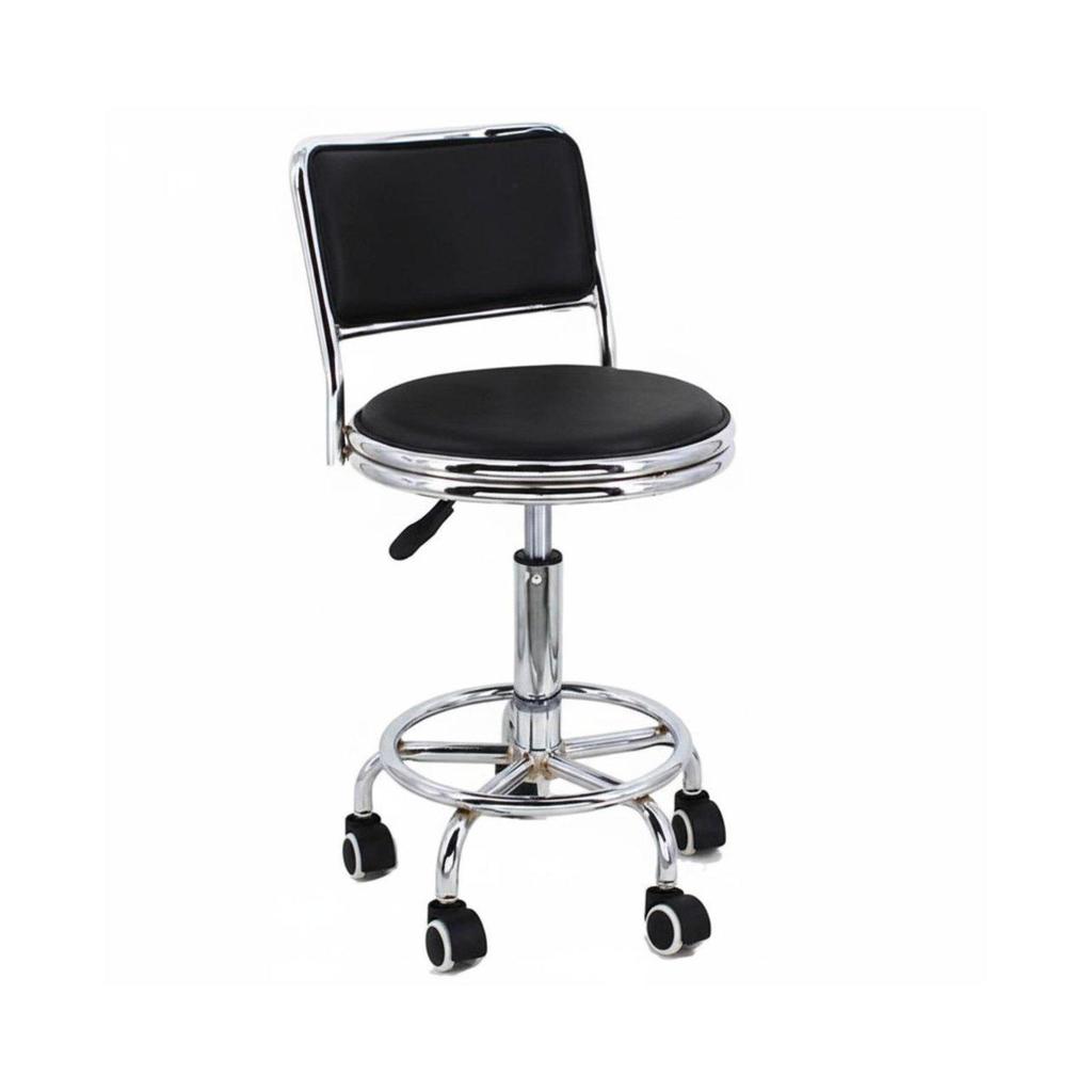 Adjustable Pedestal Stool 360-Degree Swivel Low-Back for Adults