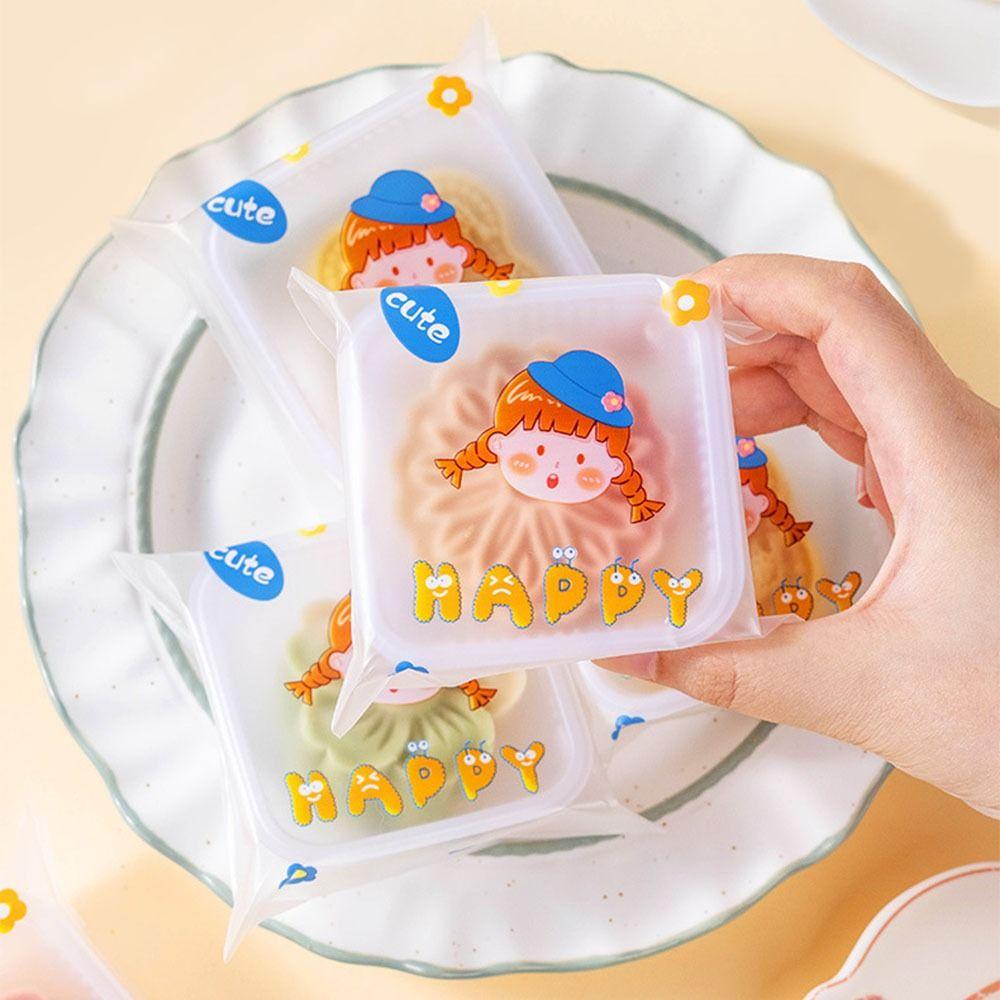 100 Stück/Packung Mond-Stern-Muster Mondkuchenfest Keksbeutel Mondkuchen-Verpackungsbeutel Mungobohnenkuchen