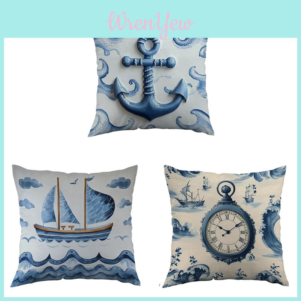 Ocean Series Decorative Pillow For Living Room Modern Plush Cushion 45x45cm