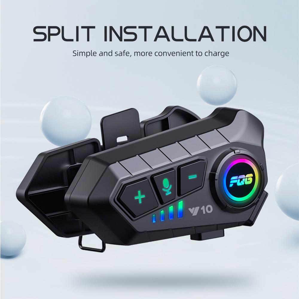 Motorcycle 5.3 Bluetooth Helmet Headset Wireless Hands-free Call Kit Waterproof Music Player Moto Earphone Helmet Communicator