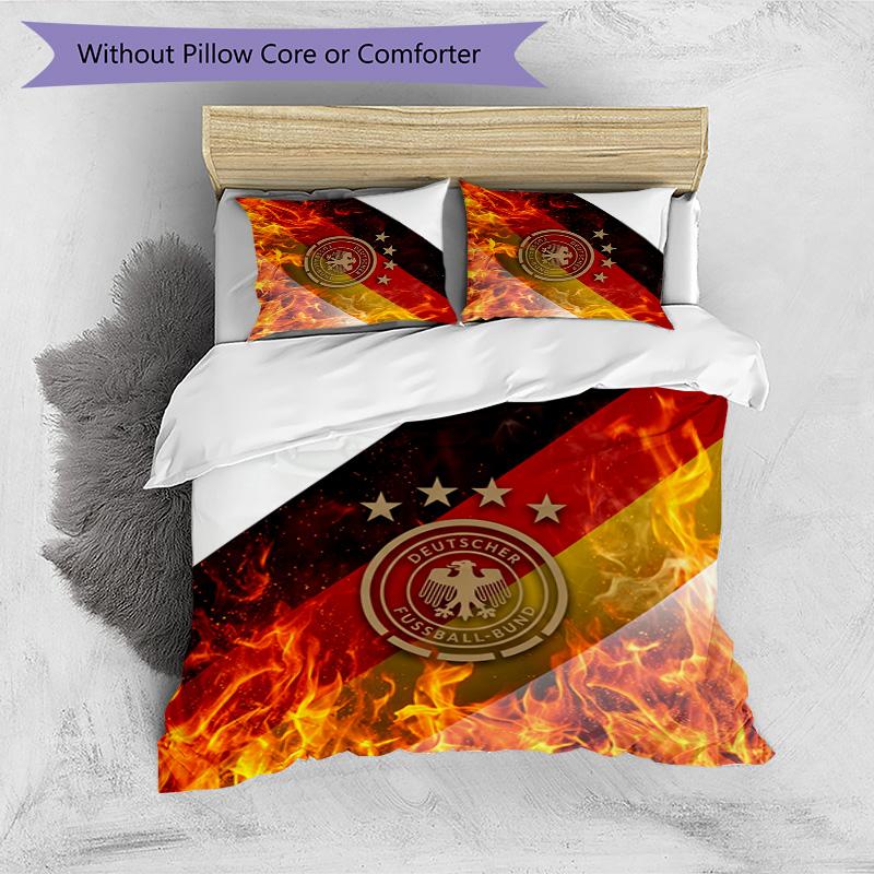 Germany Football Printed Bedding 3 Piece Set Cozy Breathable Bed Cover Set As Housewarming Holiday Gift