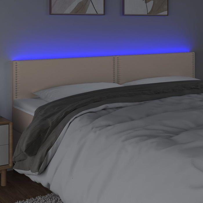 VidaXL LED Headboard Bedroom Furniture Double Bed Accessory Head of Bed Frame Interior Cappuccino 3121579
