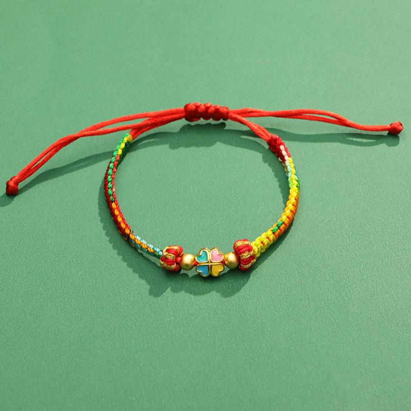 Handmade Five-Color Dragon Boat Festival Lucky Knot Bracelet for Good Fortune