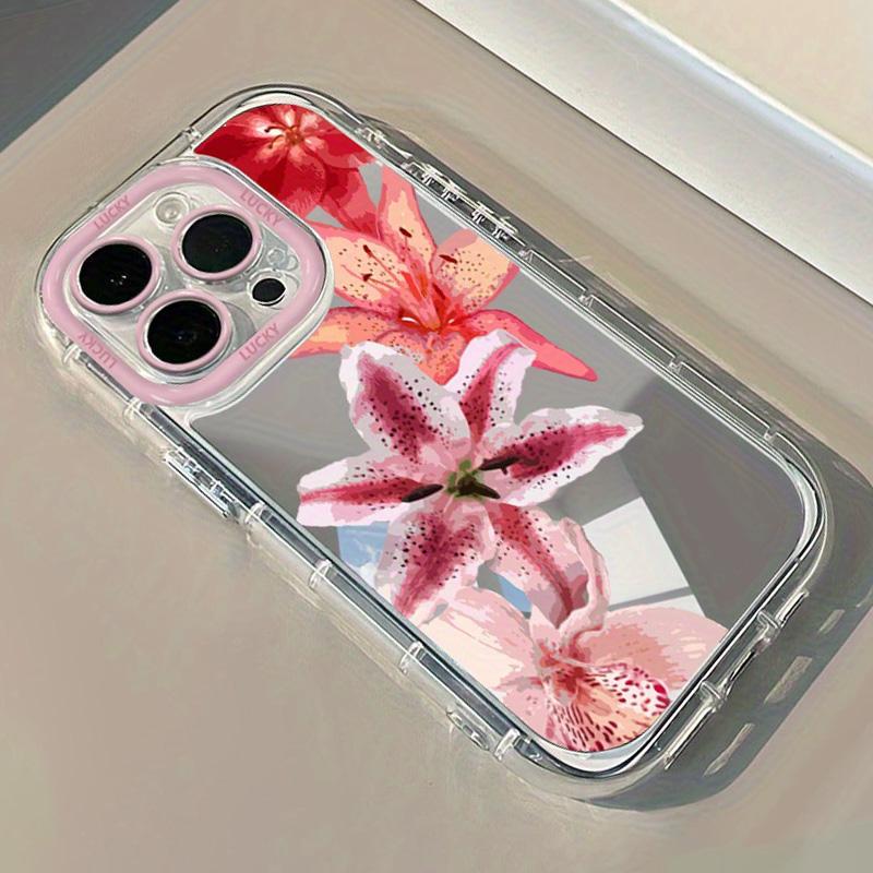 Three Red Hibiscus Flowers Fashion Mirror Phone Case For iPhone 17 16 15 14 13 12 11 Pro Max 7 8 Plus XR X XS Max 16E 17E Cover