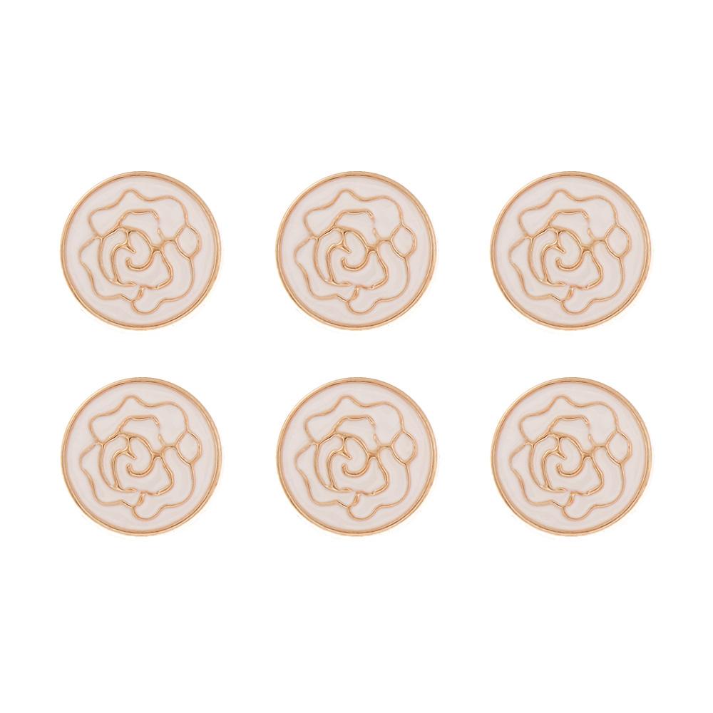 6pcs/set Detachable Adjustable Metal Button Clothing Crafts Decorative No Sewing Buttons Garment DIY Pearl Nail Accessories