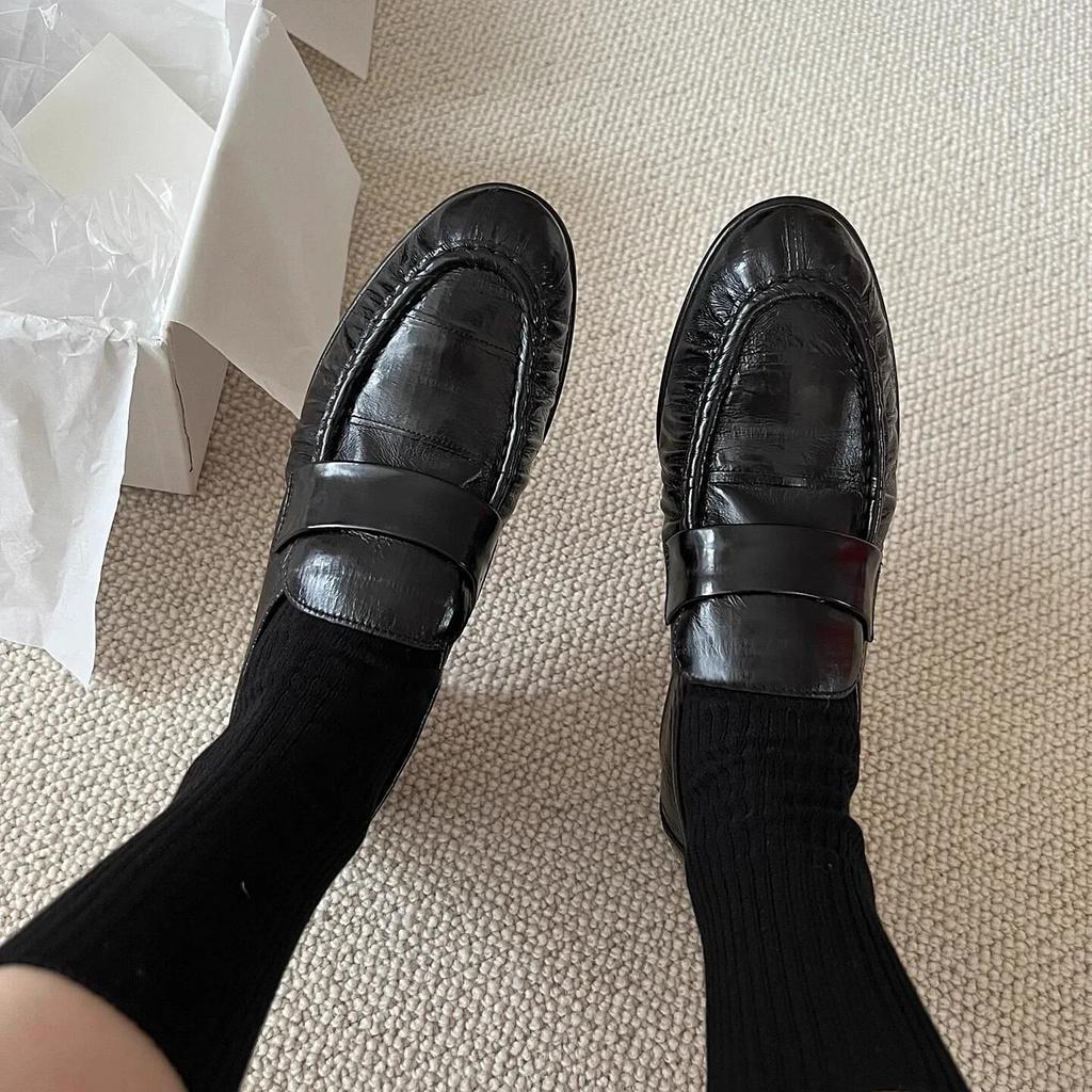 Shoes for Women Women Shoes Flats Leather Versatile British Style Flat Bottom Luxury Designer Loafers Shoes Woman