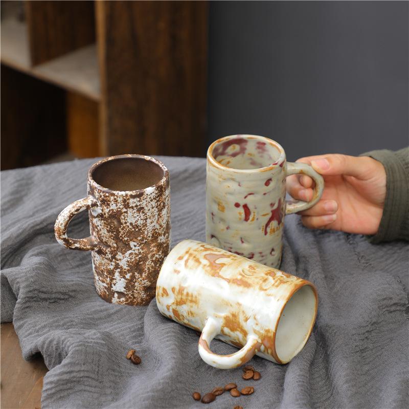Cană Ceramică cu Glazură Schimbată în Cuptor Aprovizionare Personalitate Ceramică de Uz Casnic Ceramică Japoneză de Înaltă Calitate Ceramică Brută Cană de Apă Cană de Cafea Retro