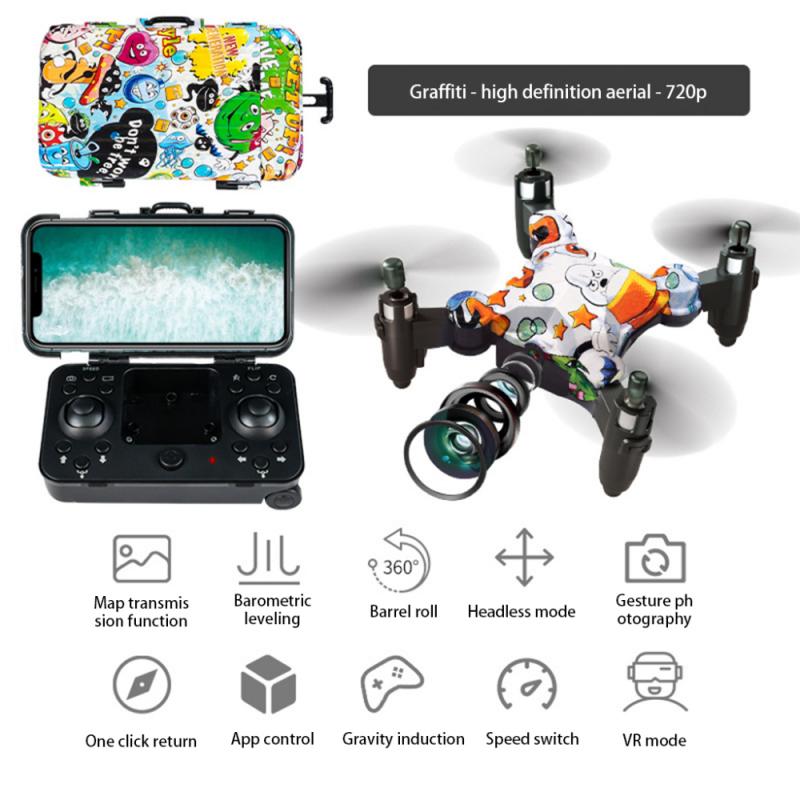 Mini Drone HD Wifi FPV con forma de equipaje, Control remoto, con cámara, plegable, retorno con un clic, Quadcopter, Juguetes