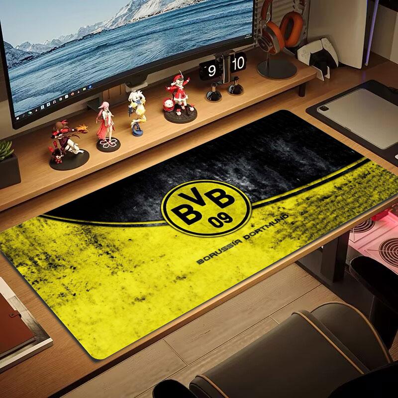 Borussia Großes Mauspad Große Gaming-Tischunterlage Rutschfest Laptop Tablet Großes Mauspad XXL Matte Mini-PC Spielmatte Mit Verriegeltem Rand