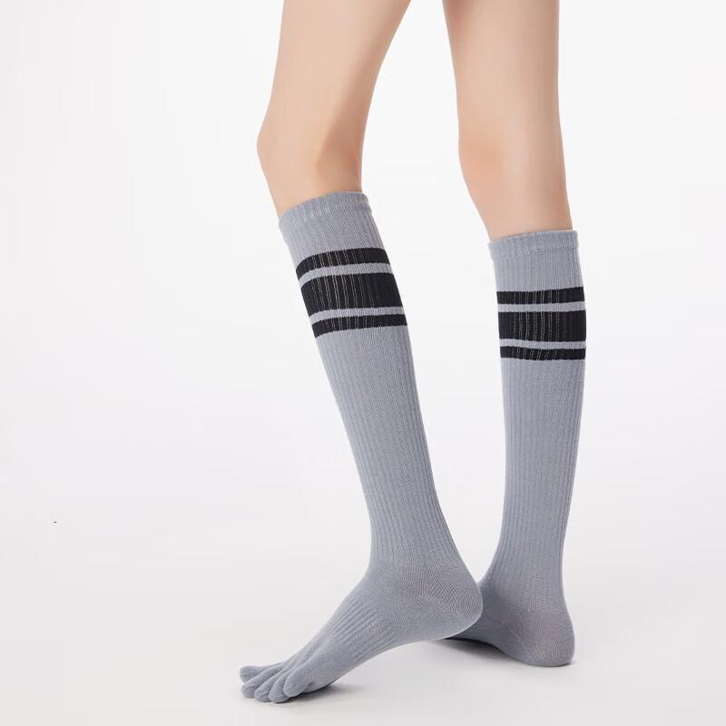 Women's Striped Knee-High Pressure Five-Toe Yoga Socks
