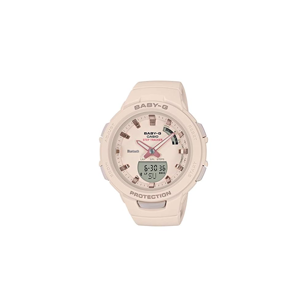 Casio Baby-G Sports Watch with Step Counter and Bluetooth BSA-B100-4A1JF for Women Beige