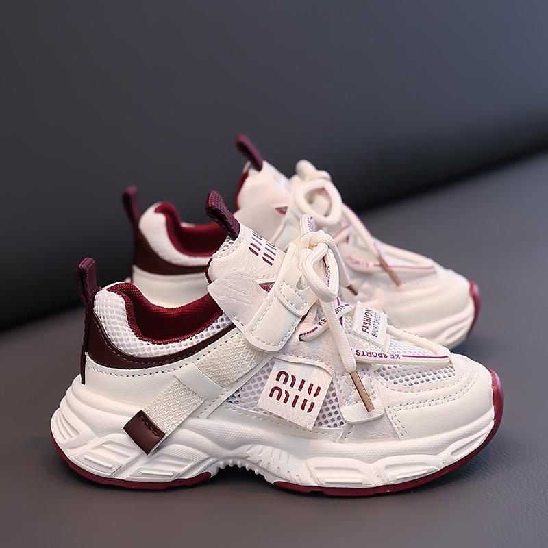 

Детская мода летние дышащие повседневные туфли для детей бег спортивные студенческие девушки трендовые удобные кроссовки для спортзала 26 вино красного