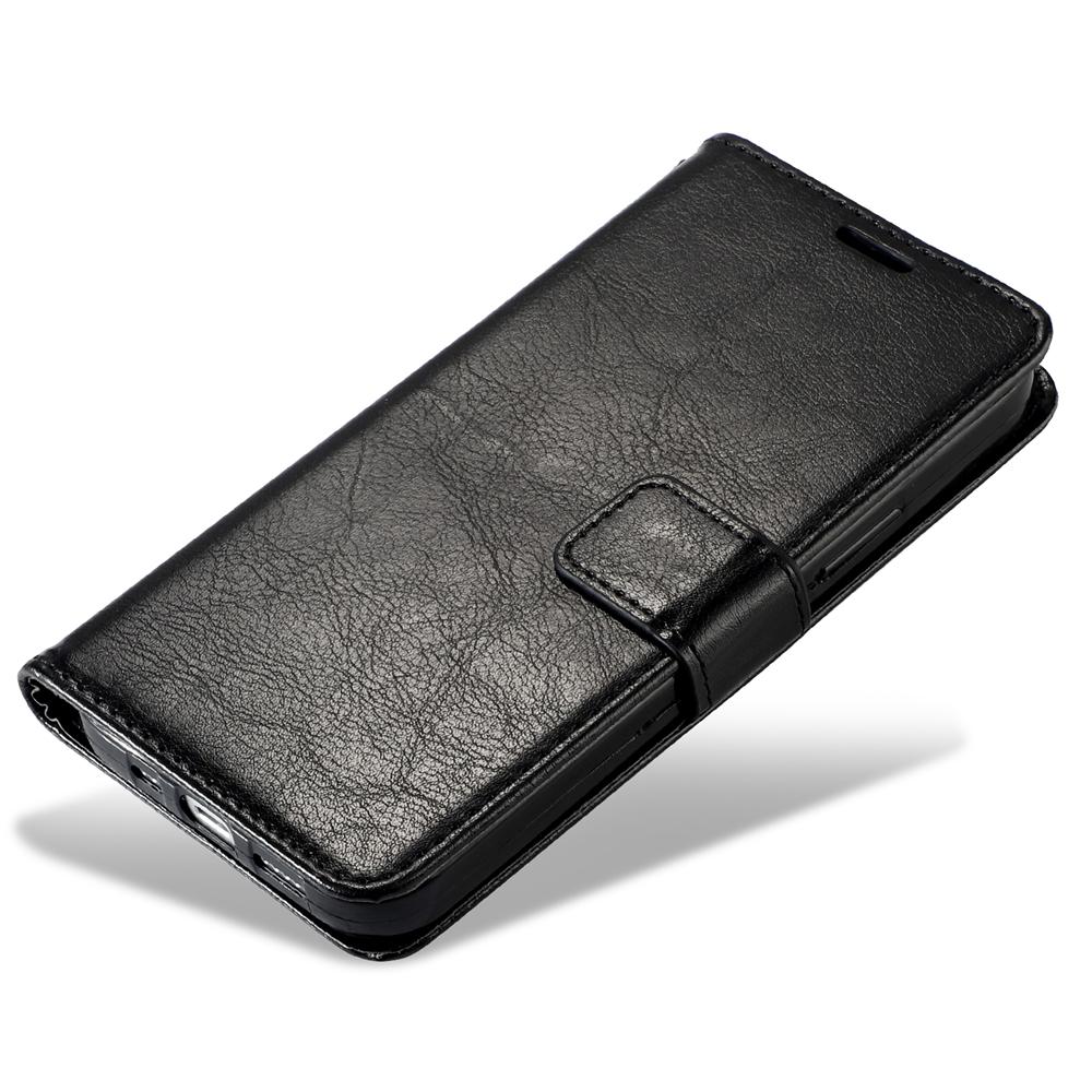 Phone Case For iPhone 16E 11 12 13 14 Plus 15 Plus Pro Max XS Max XR Classic Black Leather Wallet Bag Flip Cover Card Slot