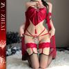 Sex underwear sexy uniform red antique belly pocket Chinese cheongsam temptation see-through clothing passion free suit