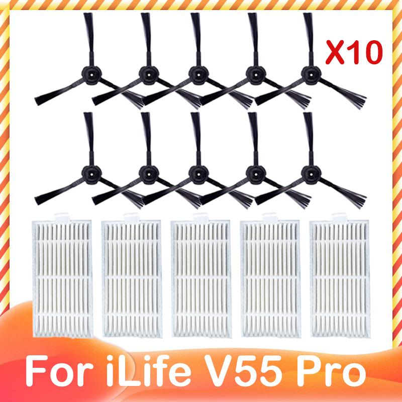 For iLife Chuwi V55 Pro Side Brush Strainer Hepa Filter Mop Cloth Replacement Pack Robotic Vacuum Cleaner Spare Kit Part