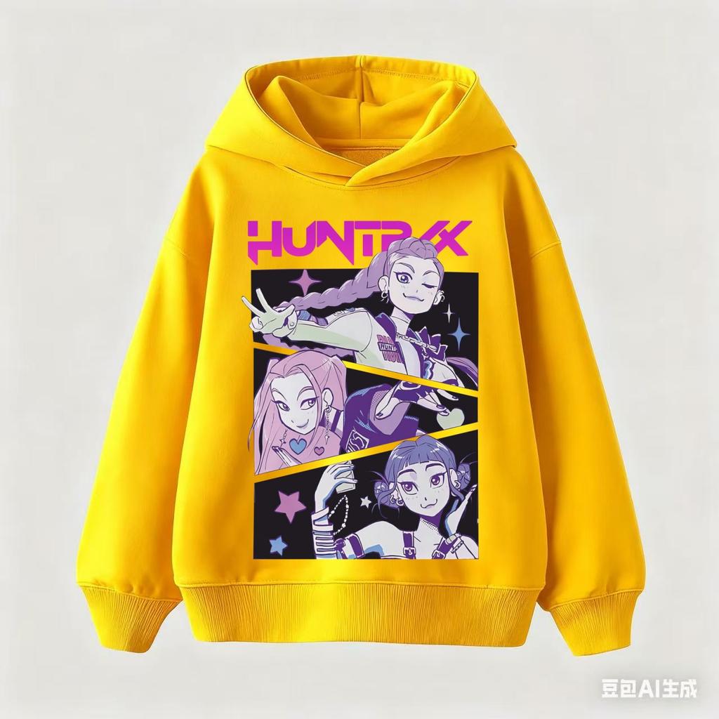 Girls Fashion Casual Sweatshirt Movie Kids K-Pop Demon Hunters Hooded Tops Toddler Girl Clothes KPop Demon Hunters Hoodie