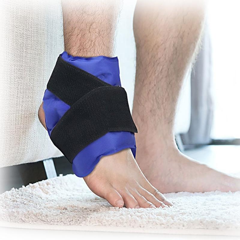 Reusable Hot Cold Therapy Ankle Ice Pack Wrap Adjustable Compression Support for Sprains Sports Injuries Recovery Pain Relief