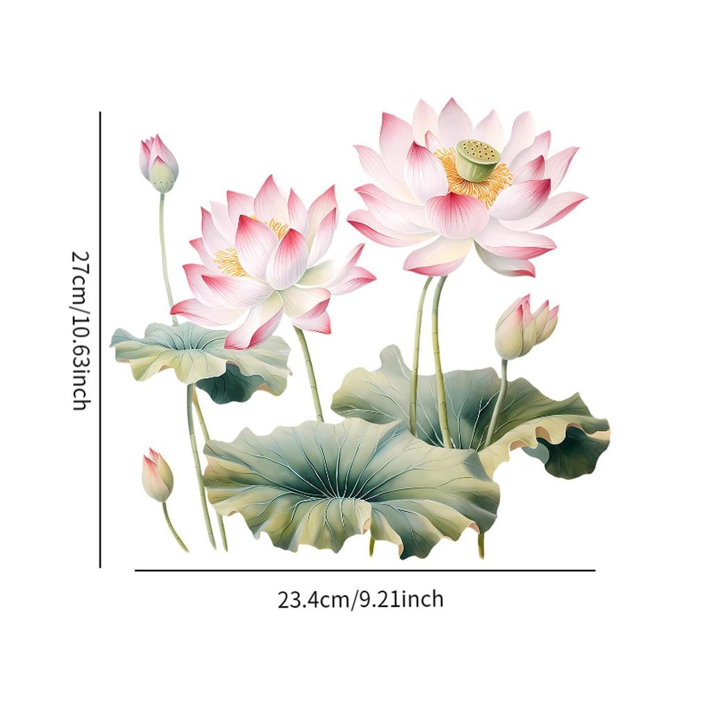 Lotus Wall Sticker Elegant Art Sticker Easily Install Accessories Wear Resistant Livingroom Wall Decal Home Decoration for Door