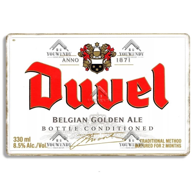 Duvel Beer Vintage Metal Poster, Retro Tin Sign, Decorative Plate, Room Decoration for Pub, Bar, Cave, Club, Wall Art Decor