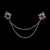 Fashion Gentleman Tassel Brooch For Men Suit Shirt Collar Crystal Cross Chain Lapel Pin Rhinestone Retro Wedding Accessories