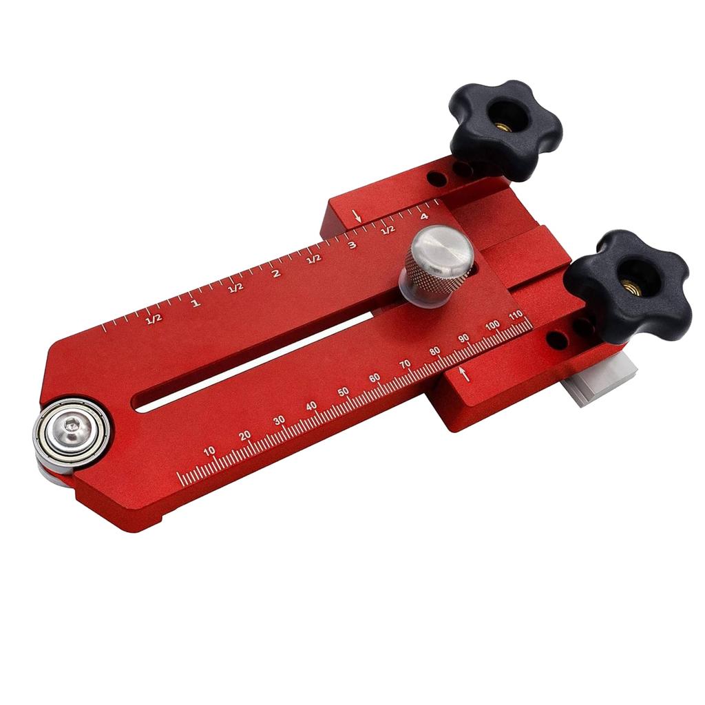 Extended Thin Ripping Jig Aluminum Alloy Metric Inch Woodworking Guide Jig for Table Saw Router Band Saw Miter T Tracks