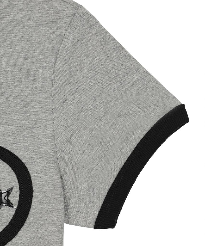 Lujeoseukeulleob Star Applique Crop Ringer T-Shirt Women'S Fit Gray