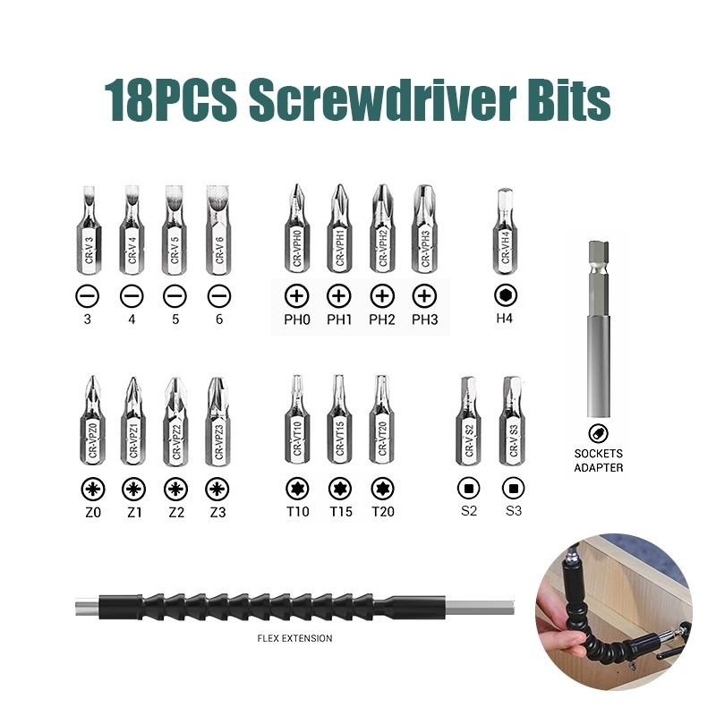3.6V Portable Home Appliance Maintenance Power Tools Set Cordless Electric Screwdriver Rechargeable Mini Drill