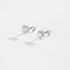 ANDYWEN 925 Sterling Silver Stud Earrings Heart-shaped Earrings Purple Cubic Zirconia Inlay Fine Jewelry Gifts