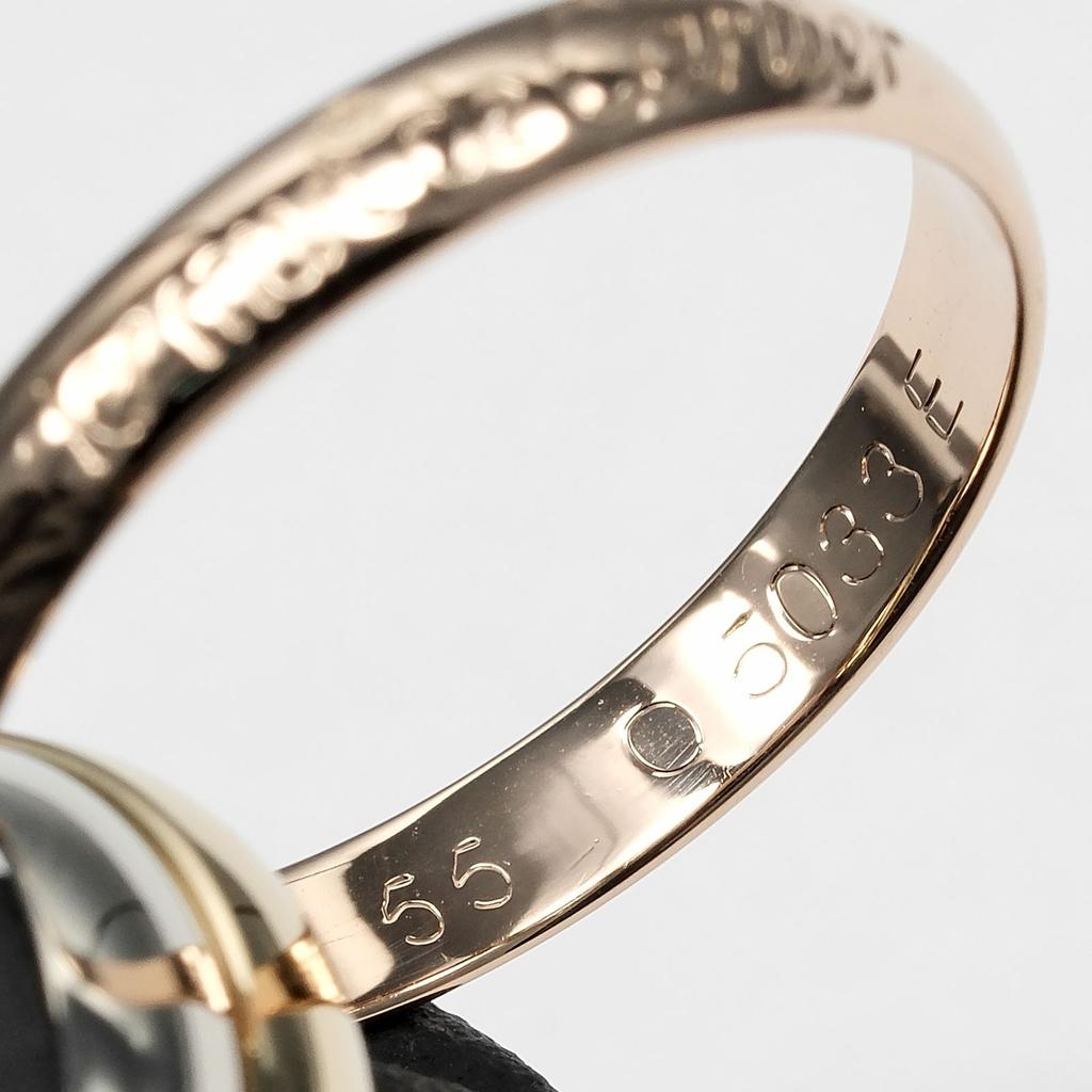 CARTIER Trinity Ring 0.1" band K18 Gold (YGxPGxWG) #7.4(US Size) 7.83g Women Used