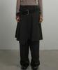 Chix Pinstripe Asymmetrical Midi Skirt Black