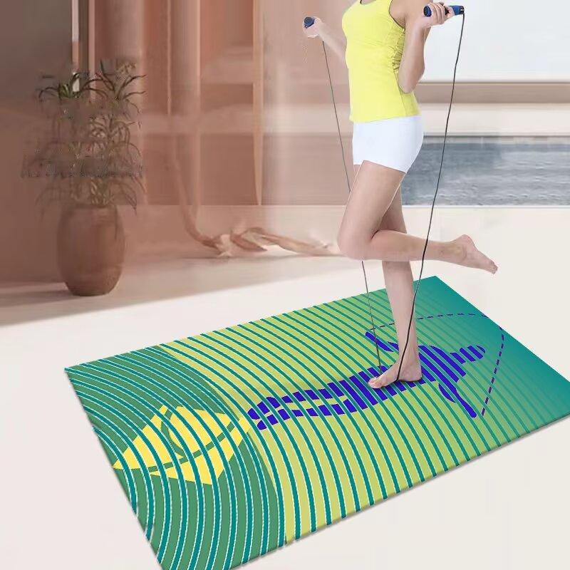 Colorful Soft Skip Rope Mat Large Non-slip Indoor Room Fitness Sports Shock Absorption Skip Rope Mat Yoga Carpet Tatami Area Rug