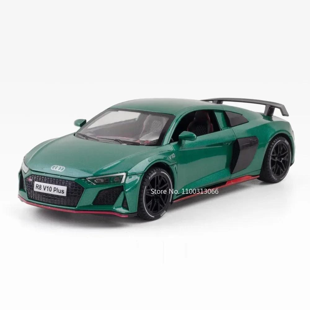 1:Maßstab 1:24 R8 V10 PLUS Automodell Gummireifen Sportwagen Diecast Modelle Rückziehfahrzeuge Sammlerspielzeug für Kinder Geschenke