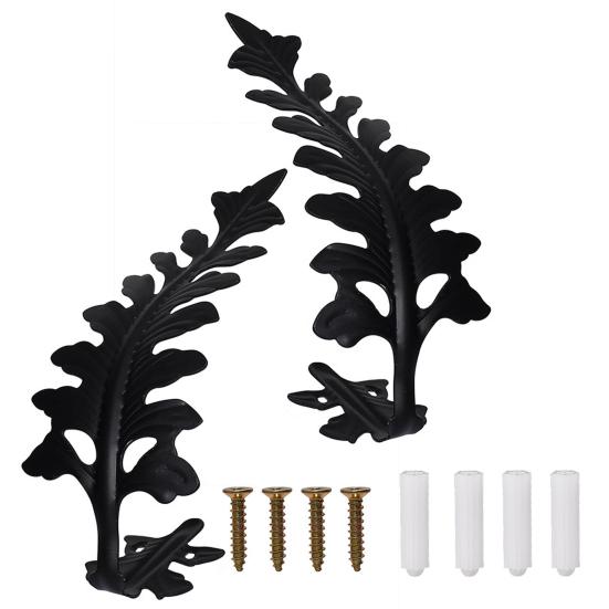 

Yousheng 2 шт. Крючок для штор Дизайн Большой лист Изысканный Ретро Подвязка Левый Правый Подхват Гальванизированные Аксессуары для штор чёрный